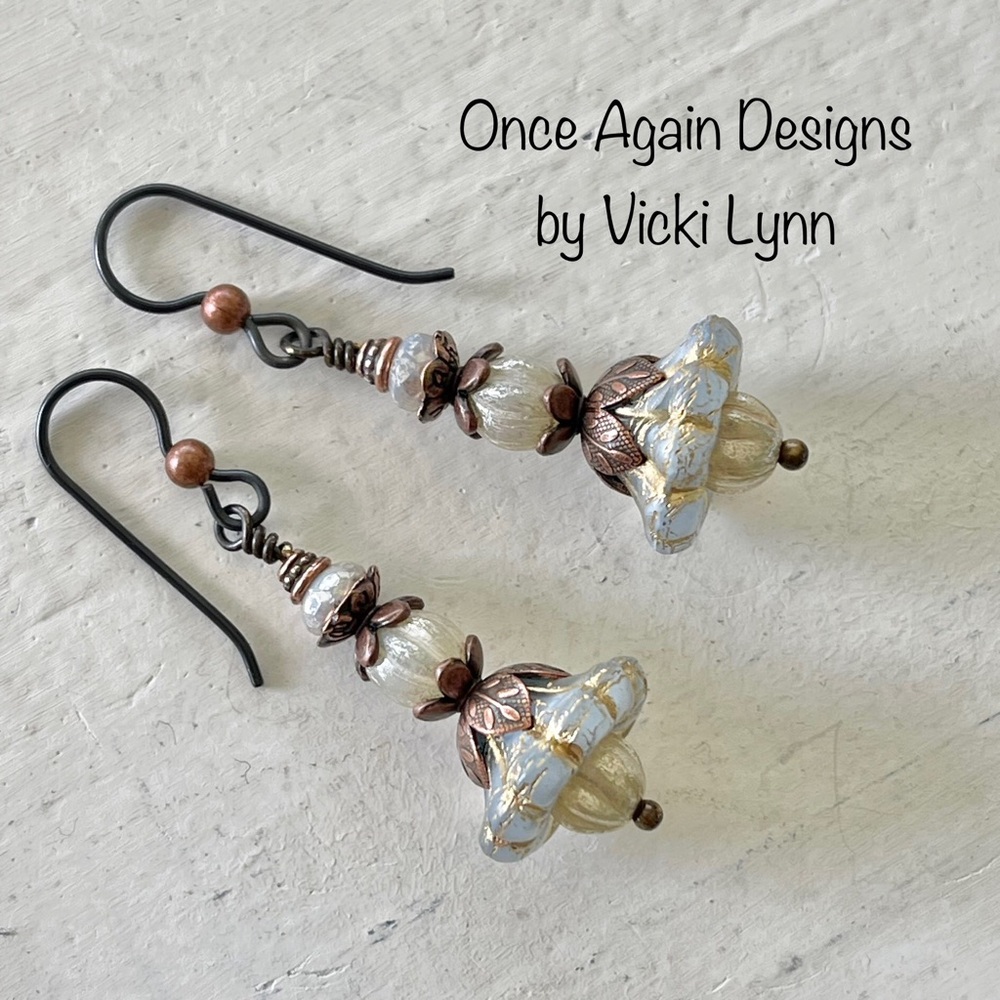 “Victorian Pixie Dust” - Dangle Earrings - Picture 5 of 10